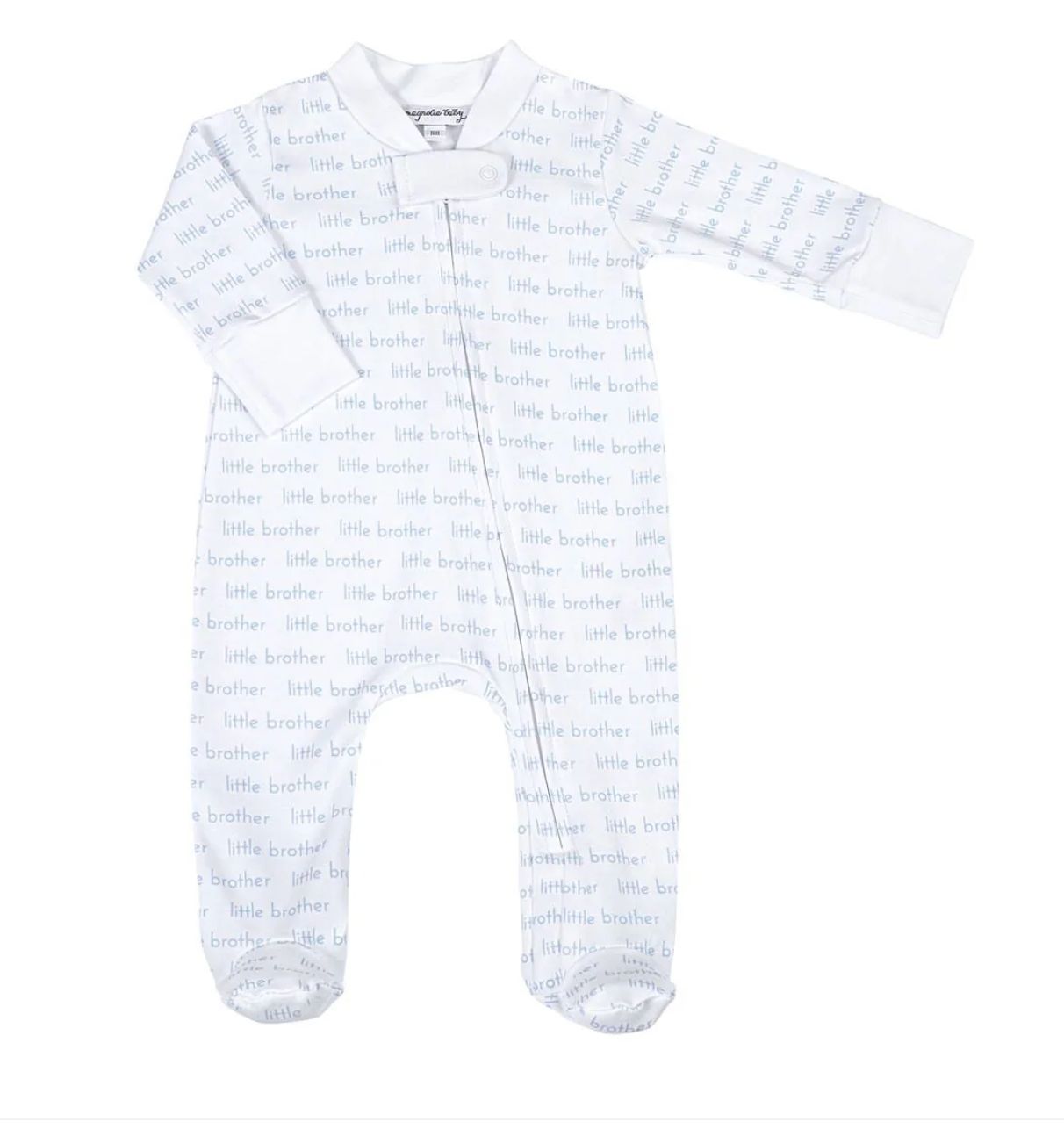Little Brother Zipper Print, Colors: white, Size: Preemie