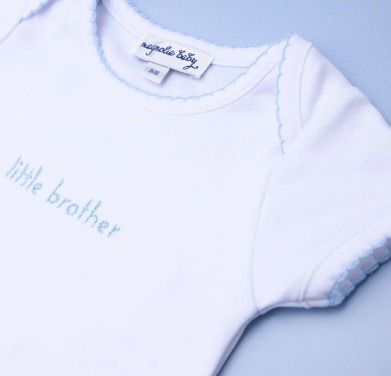 Little Brother Blue Emb. Bodysuit