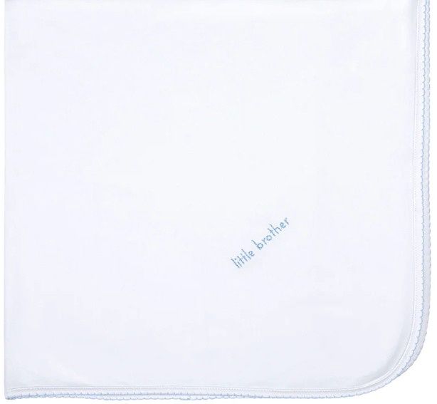 Little Brother Blue Emb. Blanket