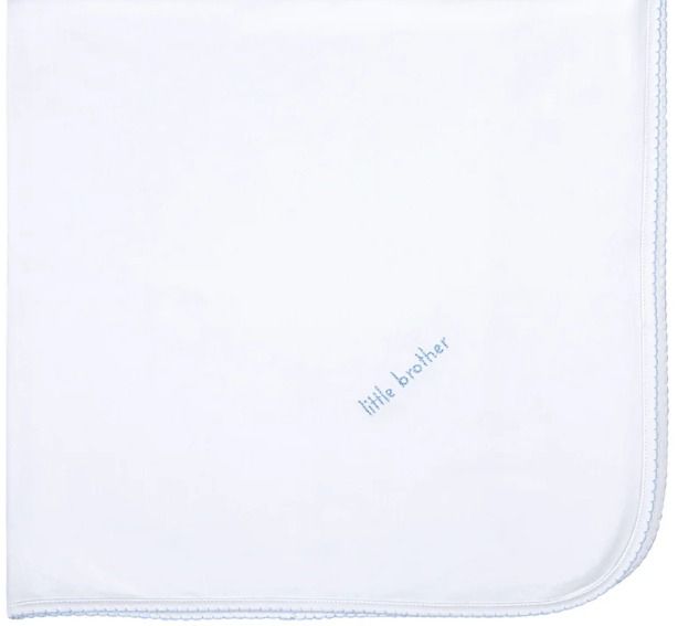 Little Brother Blue Emb. Blanket