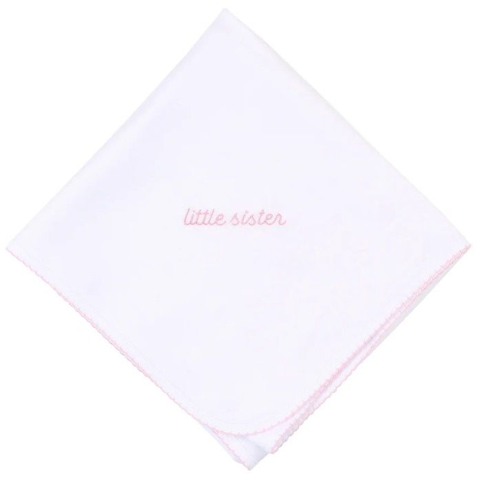 Little Sister Emb. Pink Blanket