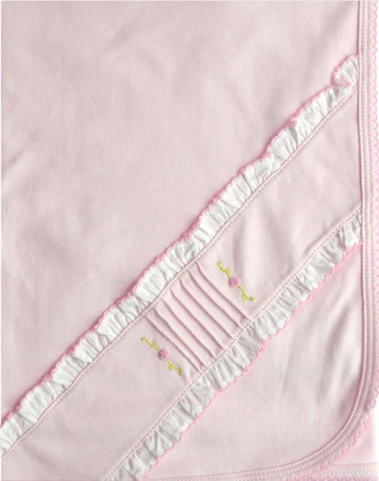 Pink Feathers &amp; Rose Buds/Blanket