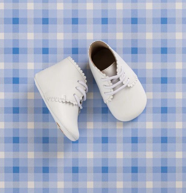 Scalloped Bootie White