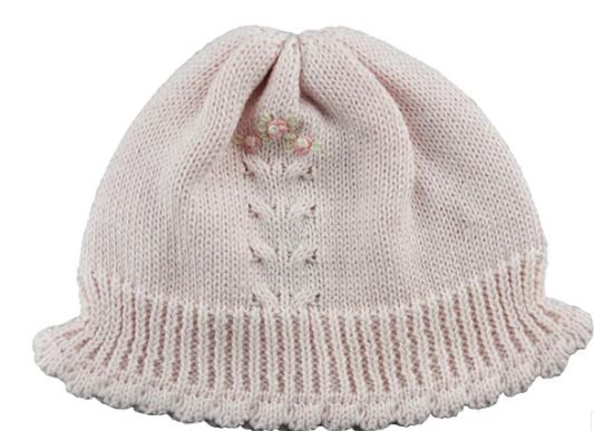 Pink Knit Rose Hat