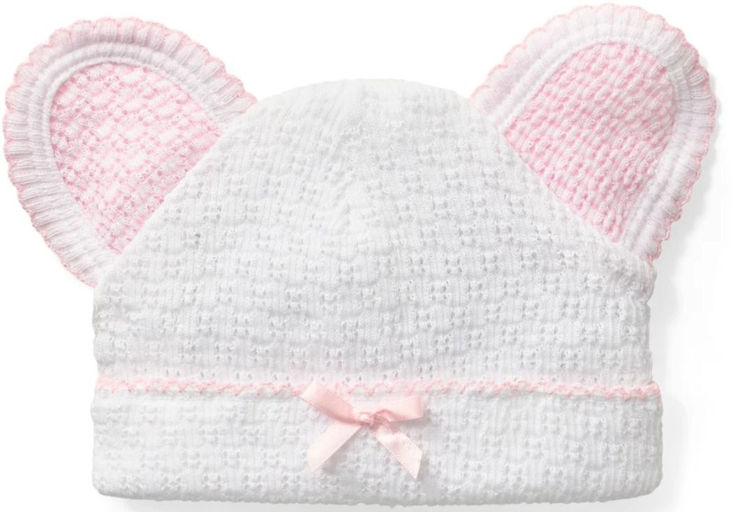 Knit Bear Beanie Pink