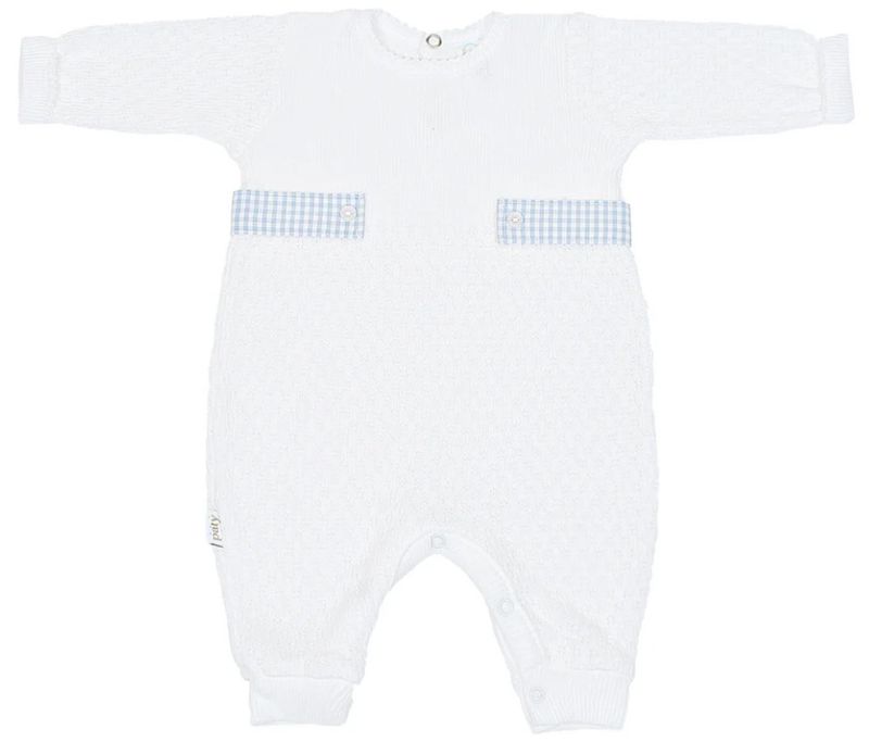 Romper w/Cerulean Gingham Tabs
