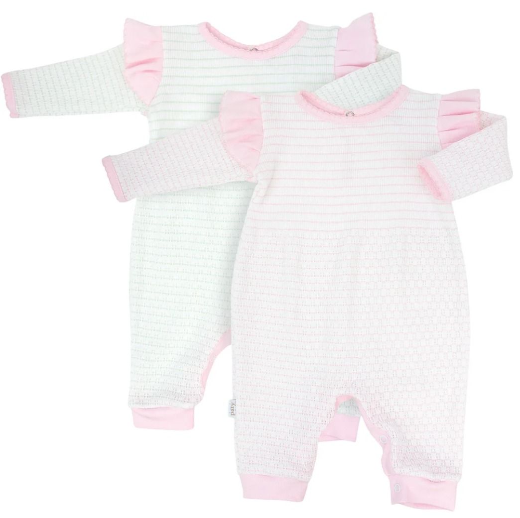 Pink/Mint Pinstripe w/Ruffle
