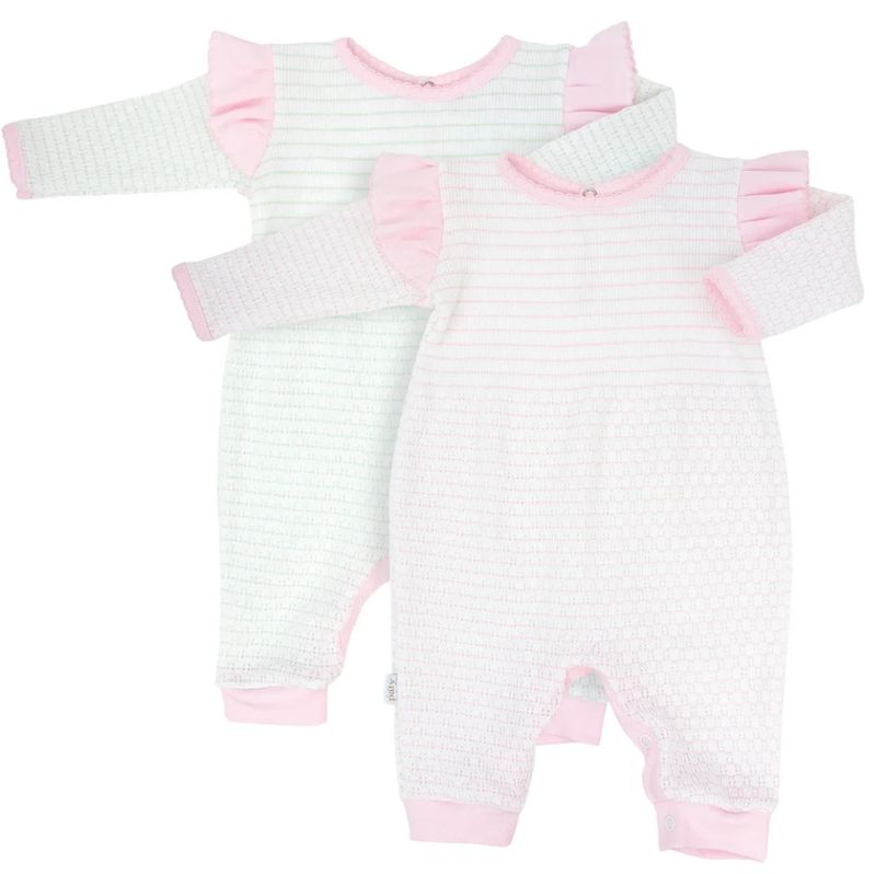 Pink/Mint Pinstripe w/Ruffle