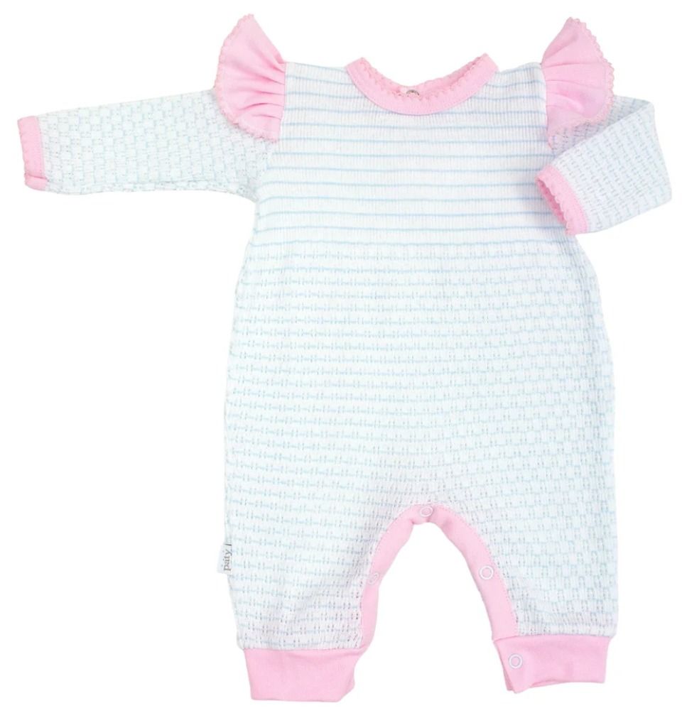 Blue/Pink Pinstripe w/Ruffle