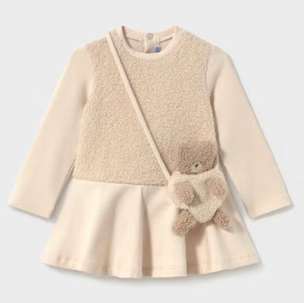 Beige w/Teddy Bear Bag, Colors: beige, Size: 6months