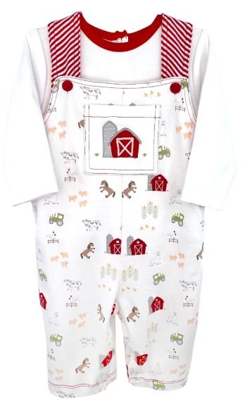 Farm Print, Colors: white, Size: 6months