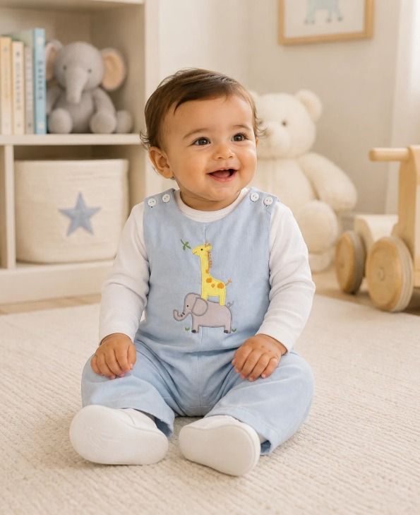 Animal Applique/bl, Colors: blue, Size: 12months