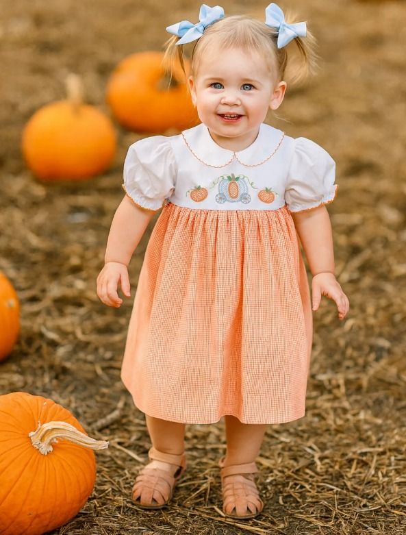 Princess Pumpkin Emb., Colors: orange, Size: 3months