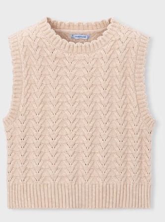 Knit Vest, Colors: Camel, Size: 2