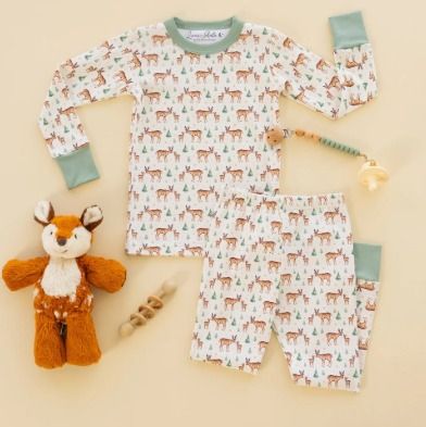 Woodland Buck PJ's, Colors: ivory, Size: 2t