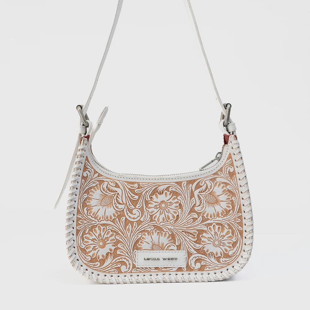 Dinnia Ivory Dust Handtooled Leather And Calfskin