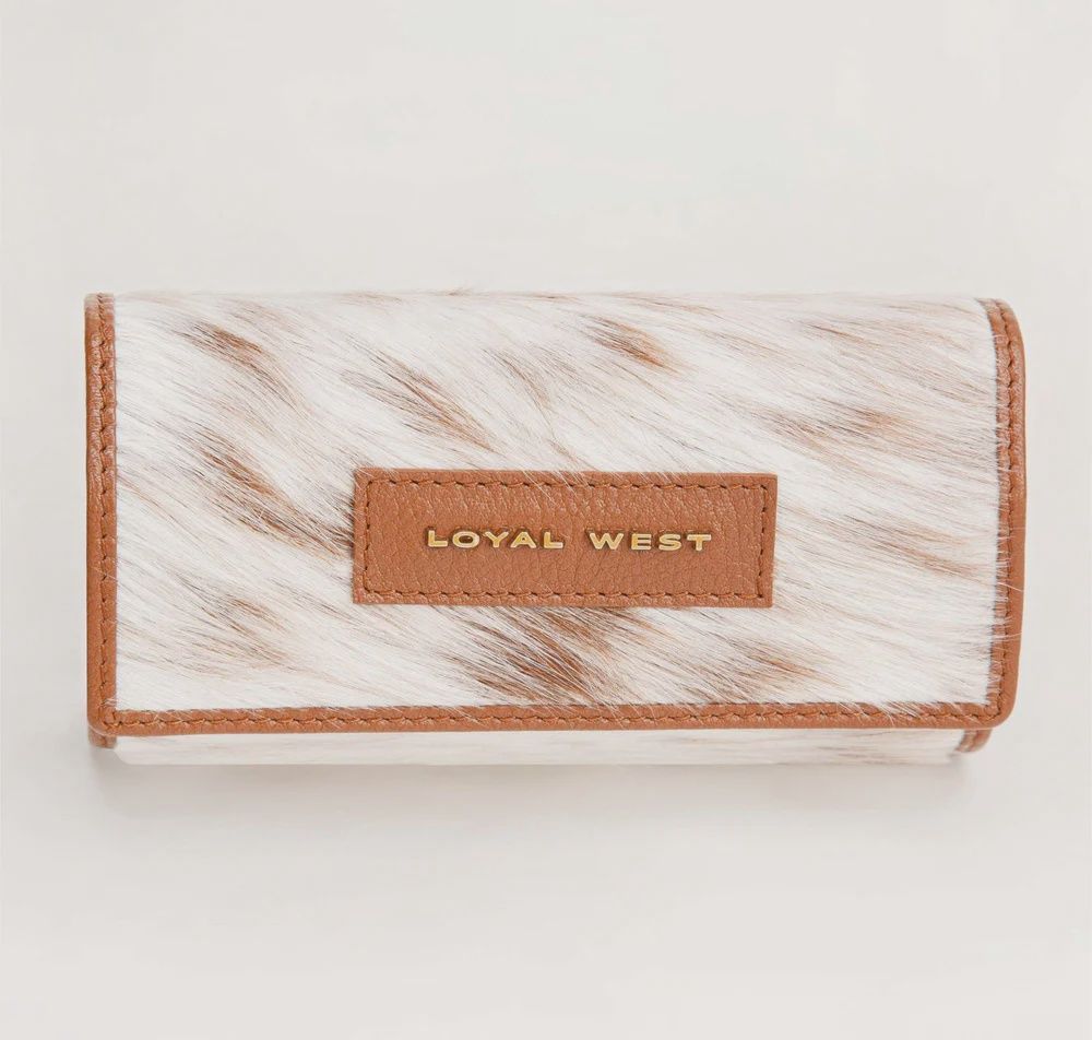 Loyal West Canyon Jewelery Case In Hand Finished Embossed Leather, Colour: brown and white