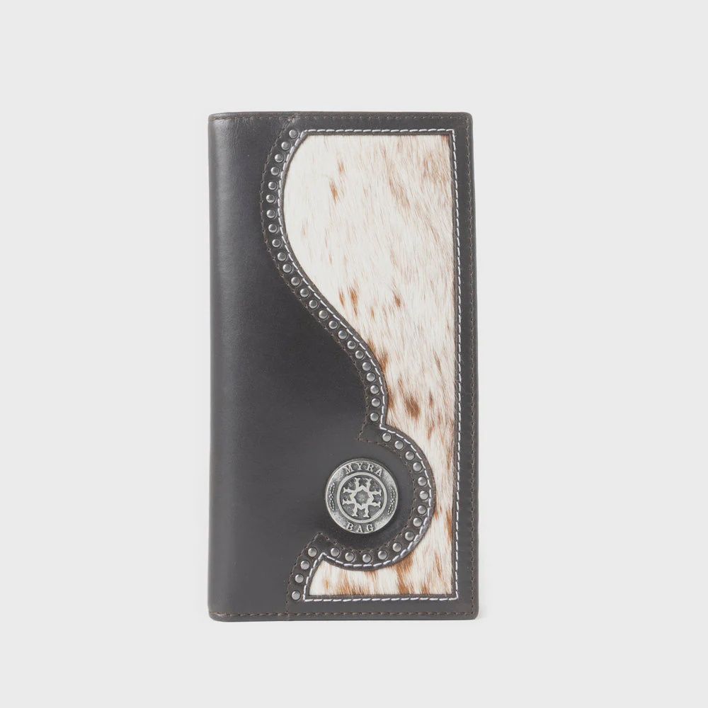 Lonehorn Hairon Leather Wallet in Charcoal Fade