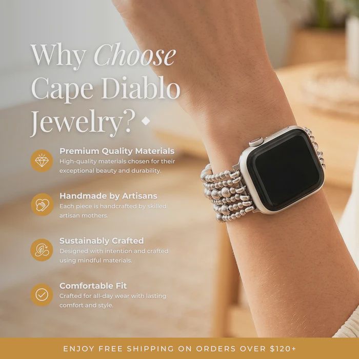 Platinum Demure Stretch Apple Watch Band