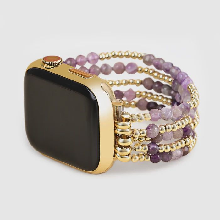 Golden Violet Amethyst Stretch Apple Watch BAnd