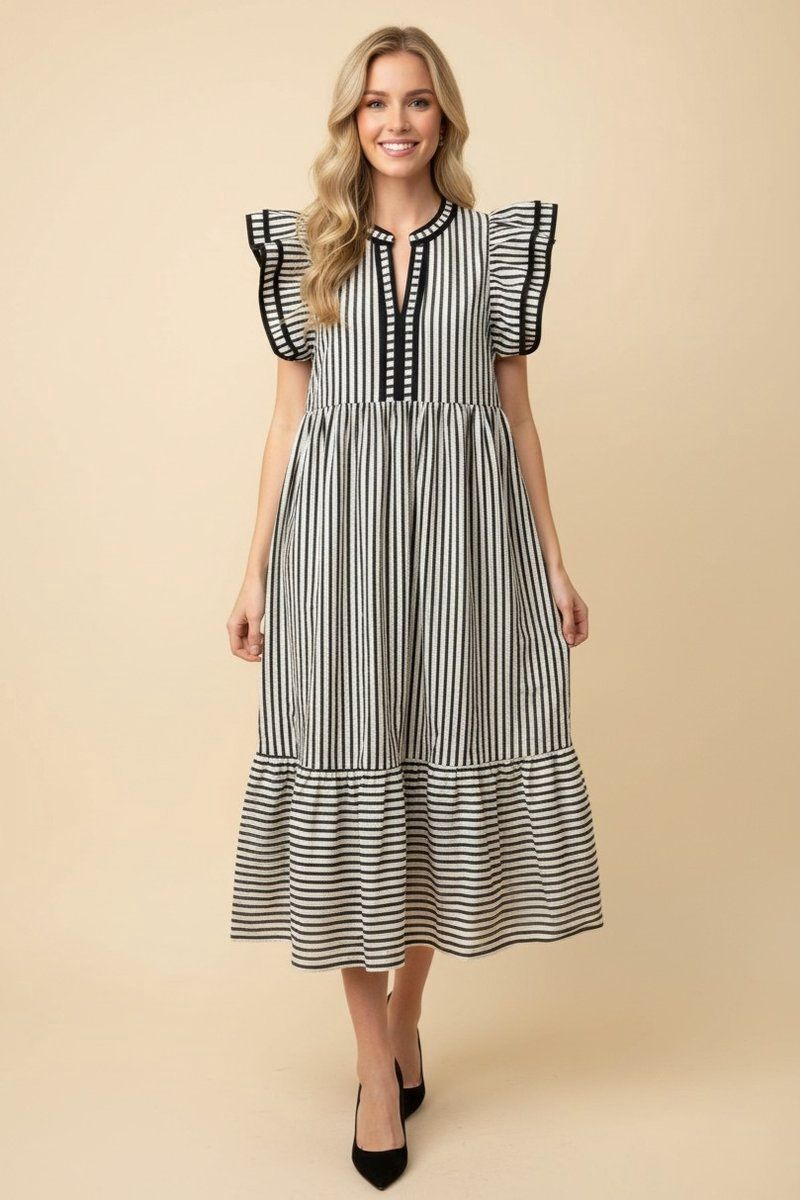 Striped midi dress