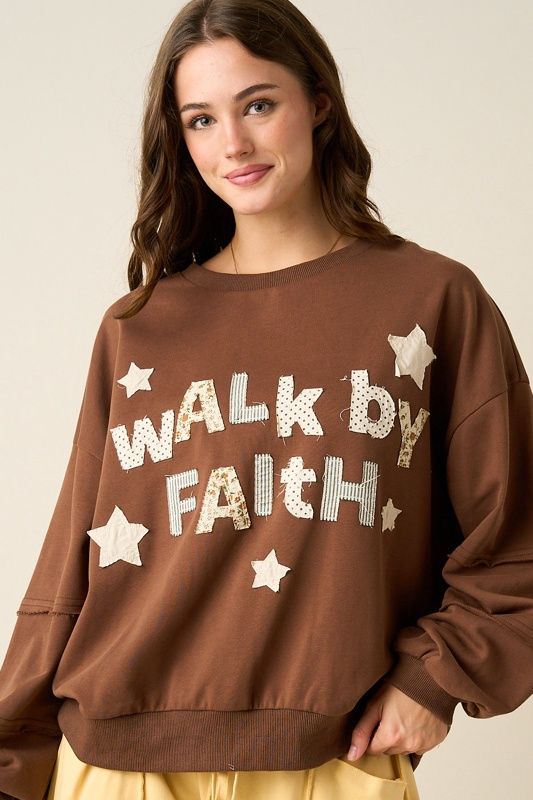 Walk by Faith Patchwork Shirt, Colour: chocolate, Size: s