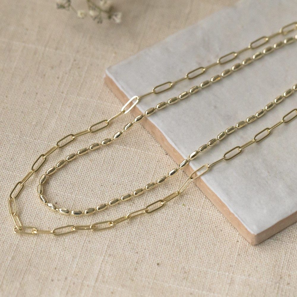Double Take Necklace, Color: gold