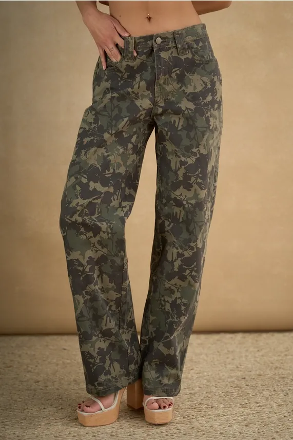 Camo Straight leg pants