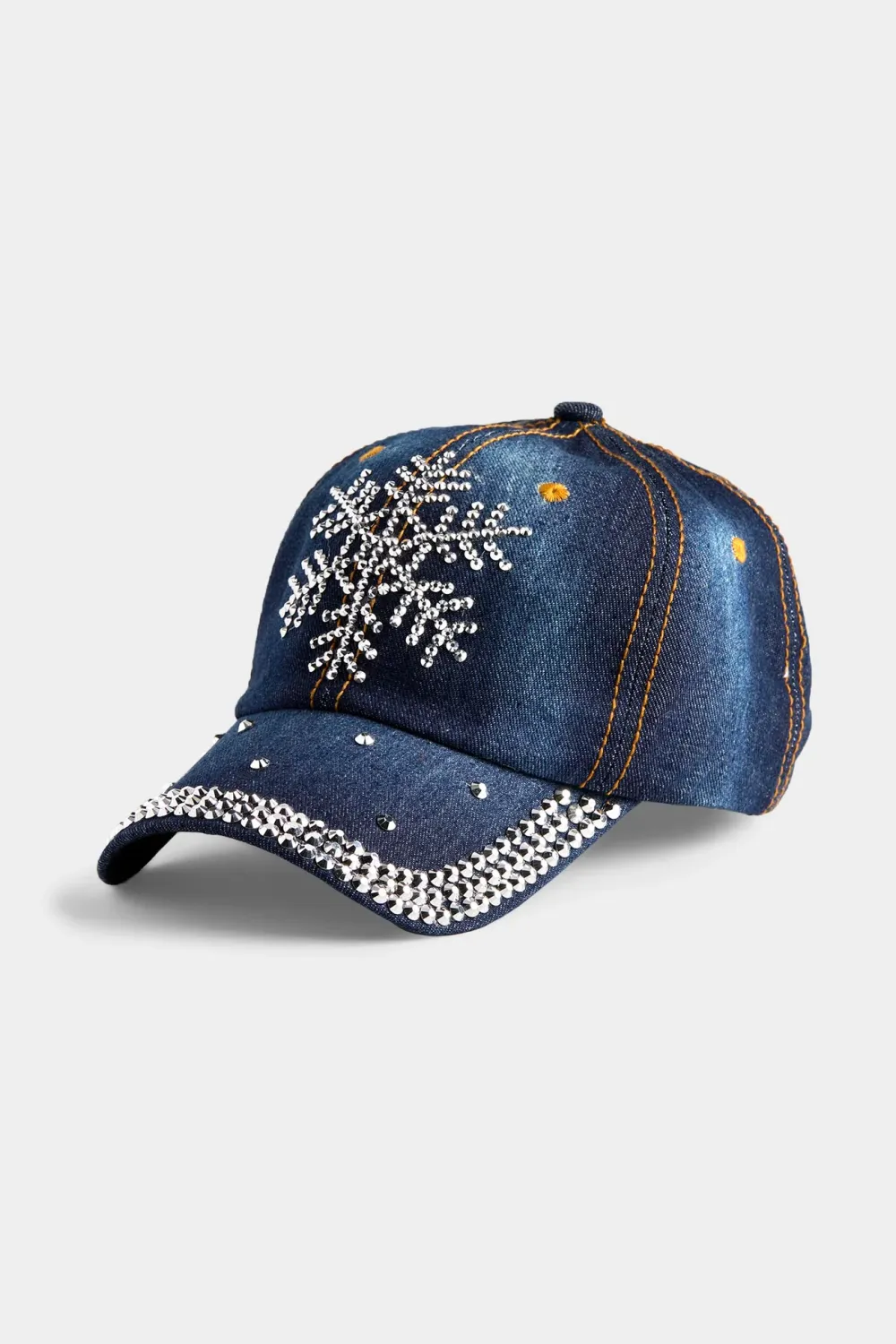Denim snowflake hat