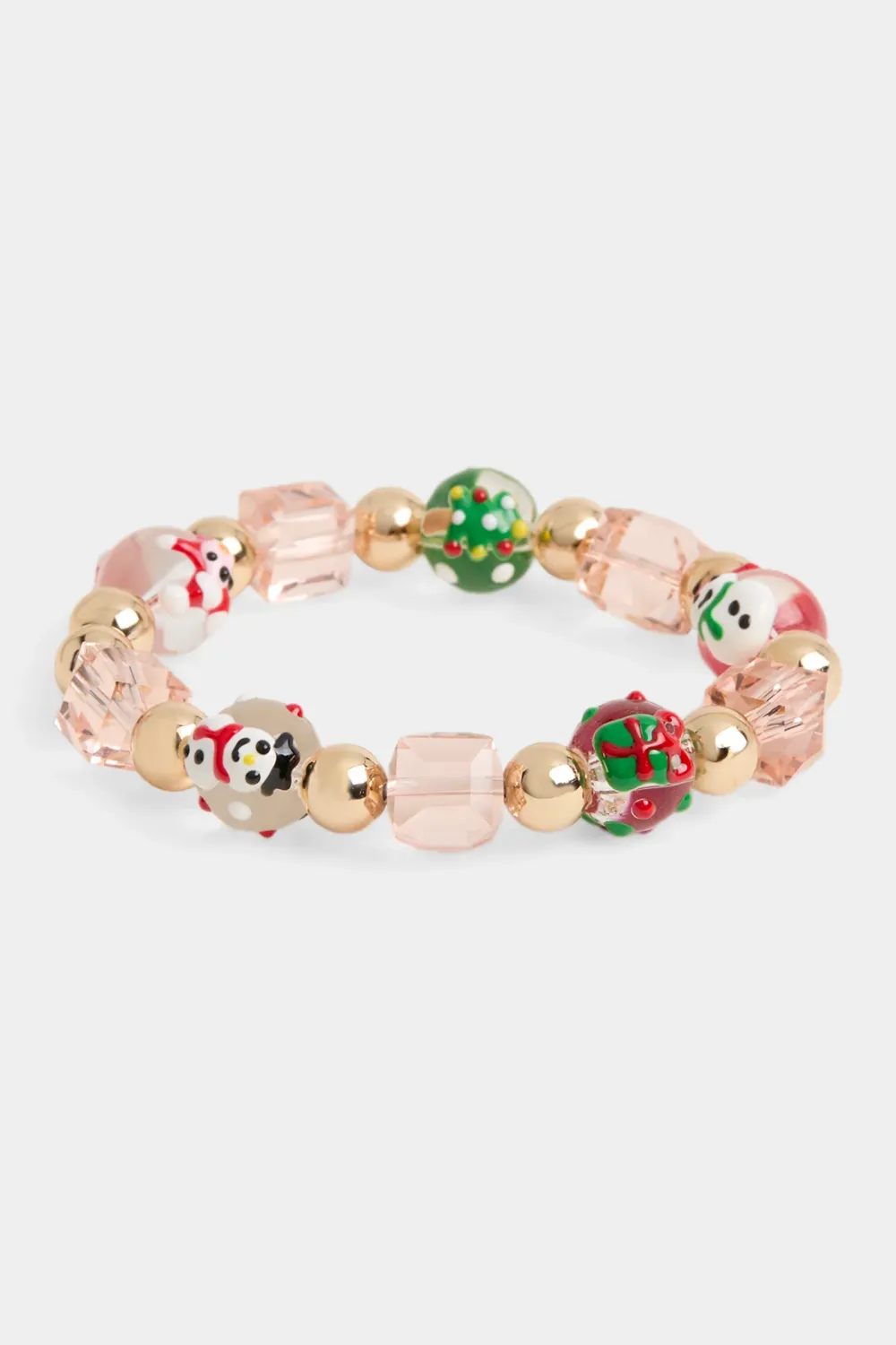 Gold painted bead blush bracelet