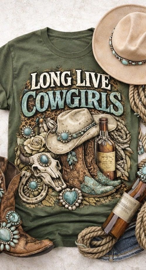 EXCLUSIVE Vintage Long Live Cowgirls Western Graphic Tee
