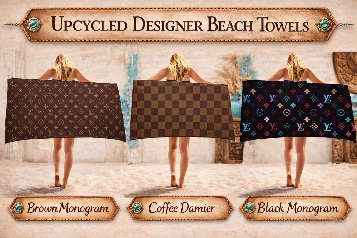 Upcycled Designer Beach Towel