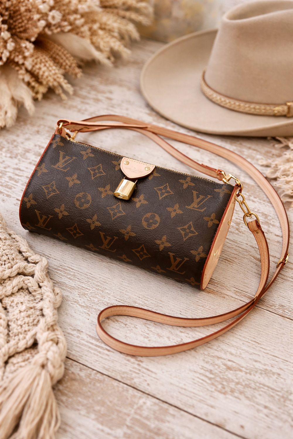 ✨ Upcycled Monogram Wristlet Crossbody Bag ✨