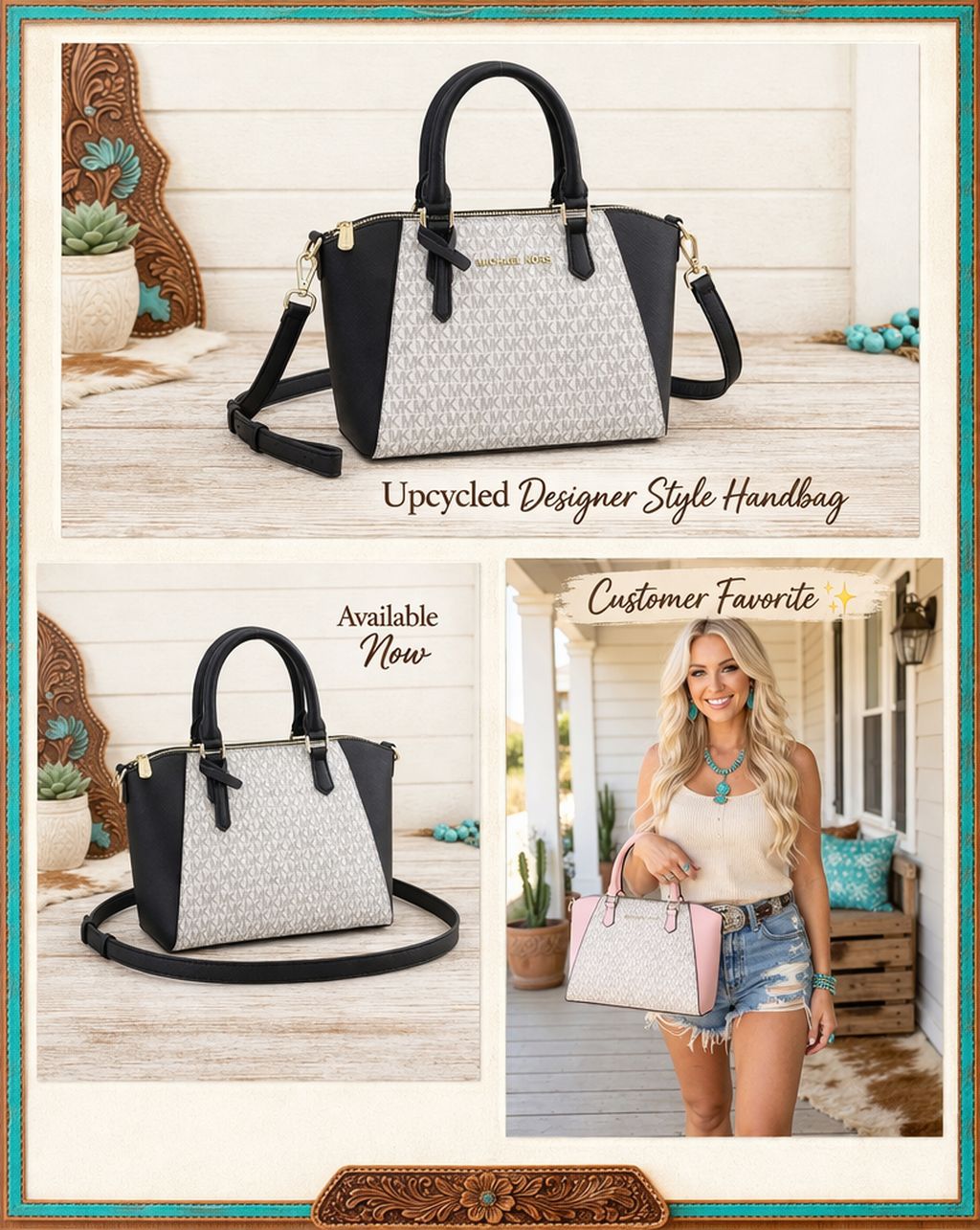 Upcycled MK Satchel Handbag – Neutral &amp; Blush Options 