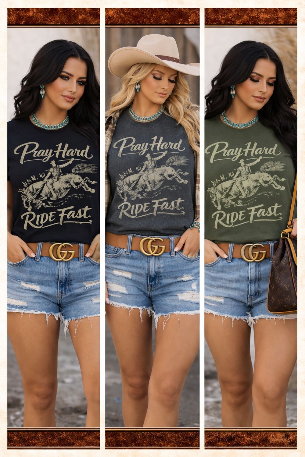 ✨ Pray Hard Ride Fast Western Graphic Tee