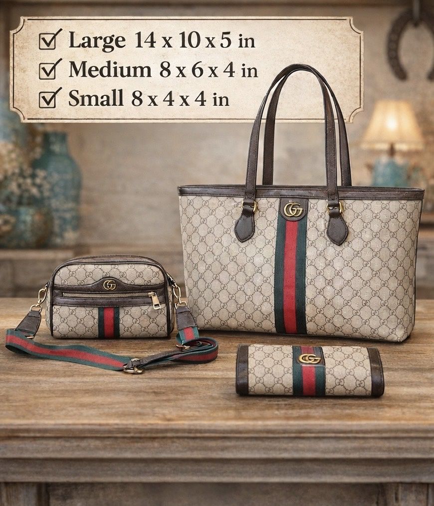 Upcycled Designer Tote Set (3pc) ✨