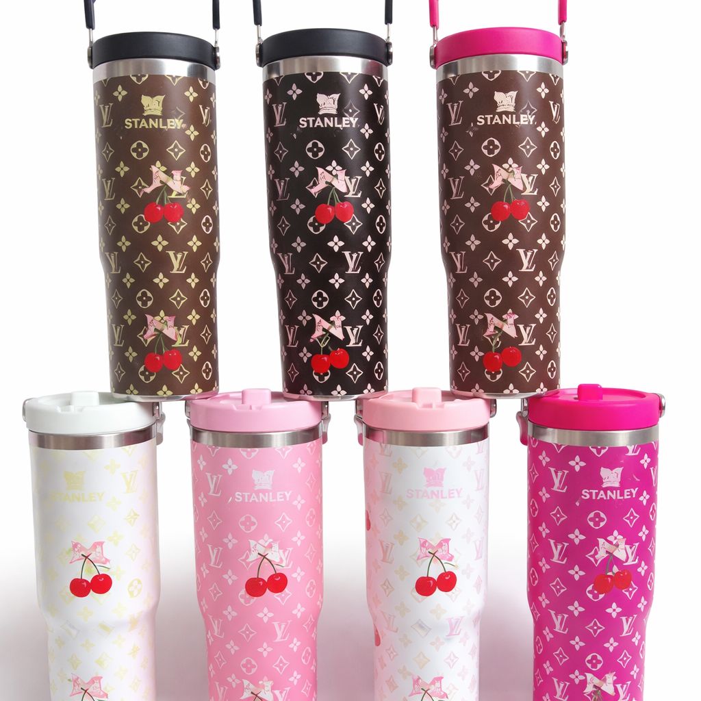 Stay stylish and hydrated with our 30oz cherry designer-inspired tumbler ✨