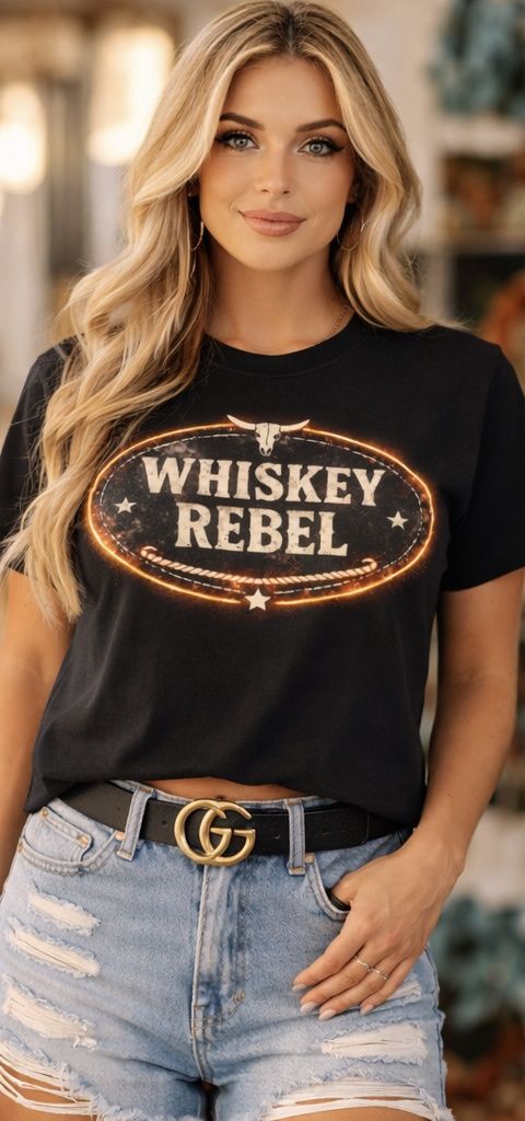 Exclusive Whiskey Rebel DTF  Hot Peel Transfer