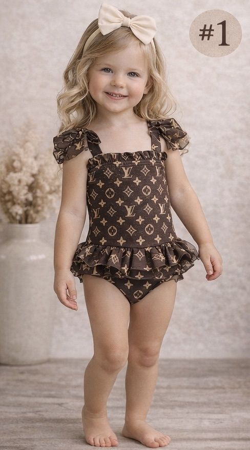 Girls Ruffle Two-Piece Swimsuit – Boutique Summer Swim Set ☀️