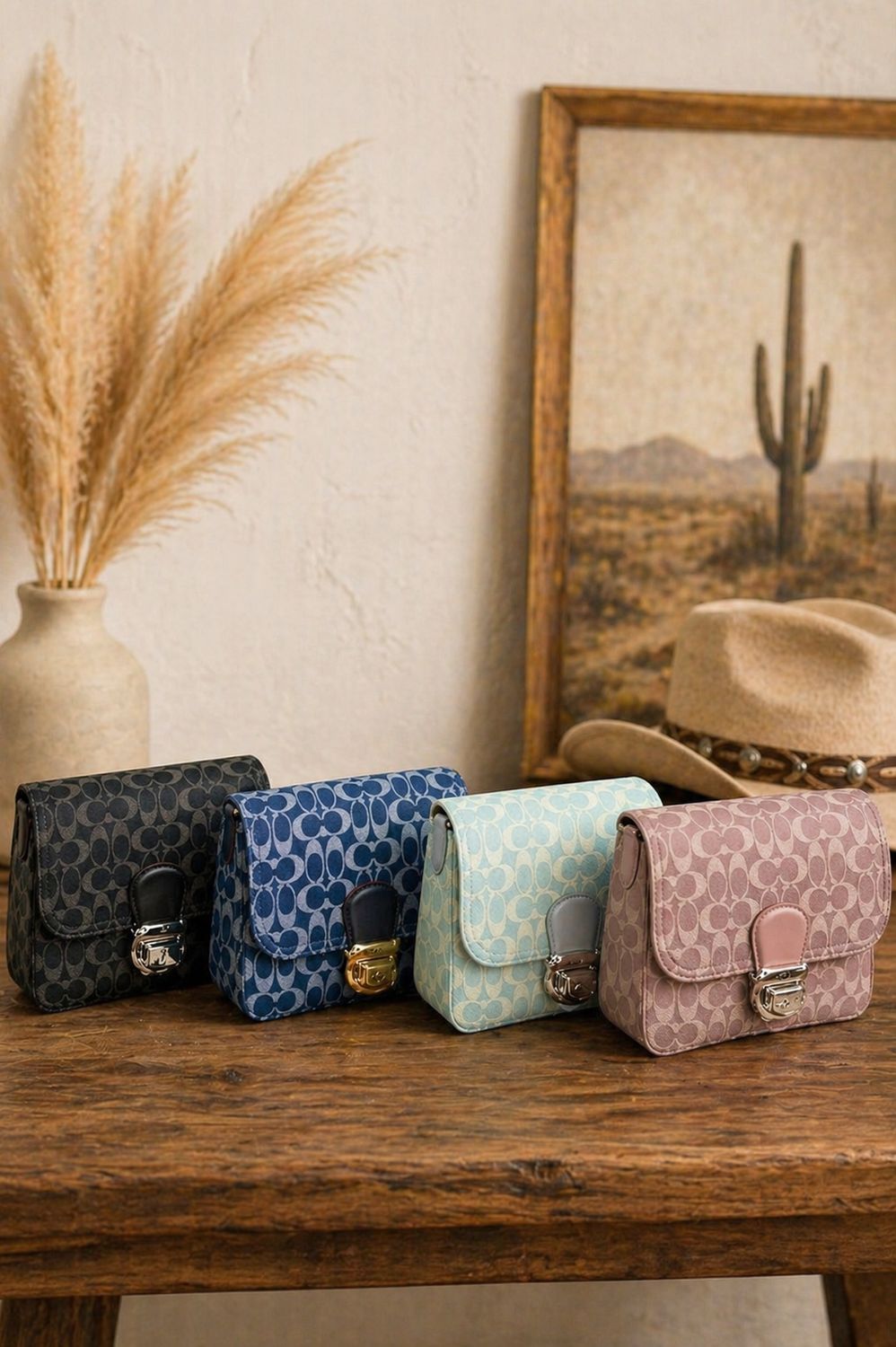  Upcycled Monogram Crossbody Bag – Handcrafted Western Luxe