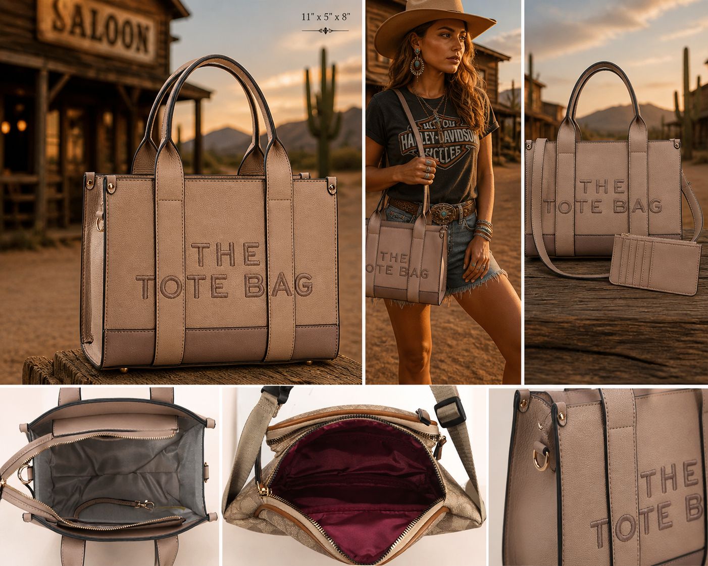  Upcycled Western Luxe “The Tote Bag” Set 