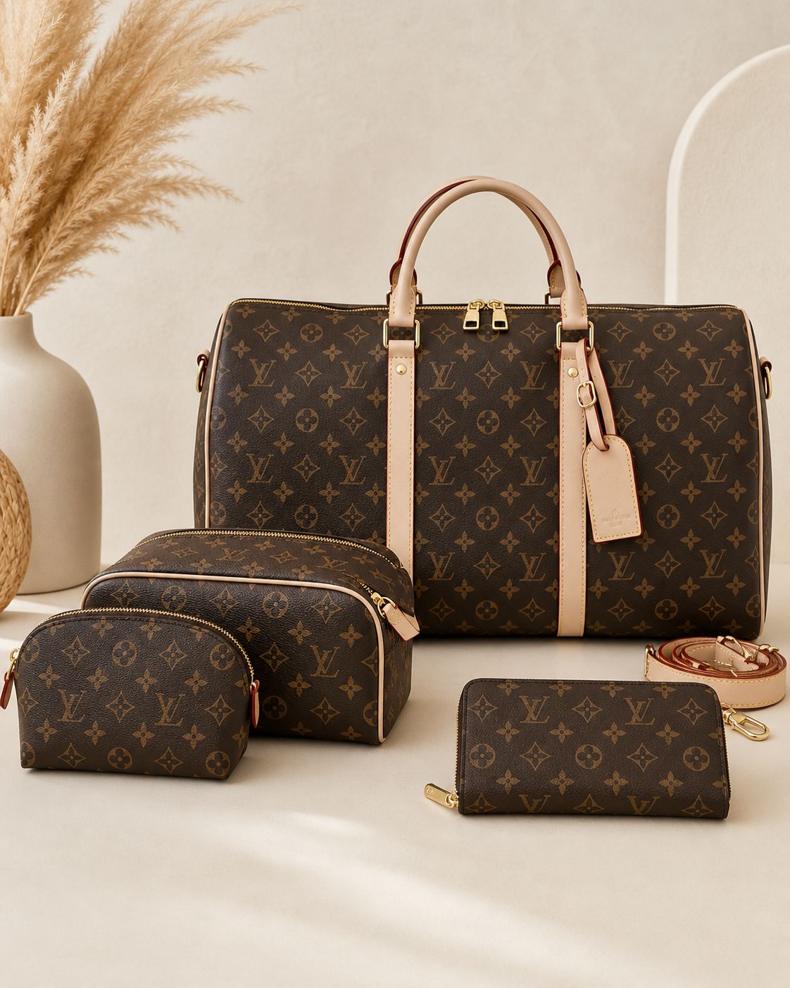 Upcycled Classic Monogram 4 Piece Set