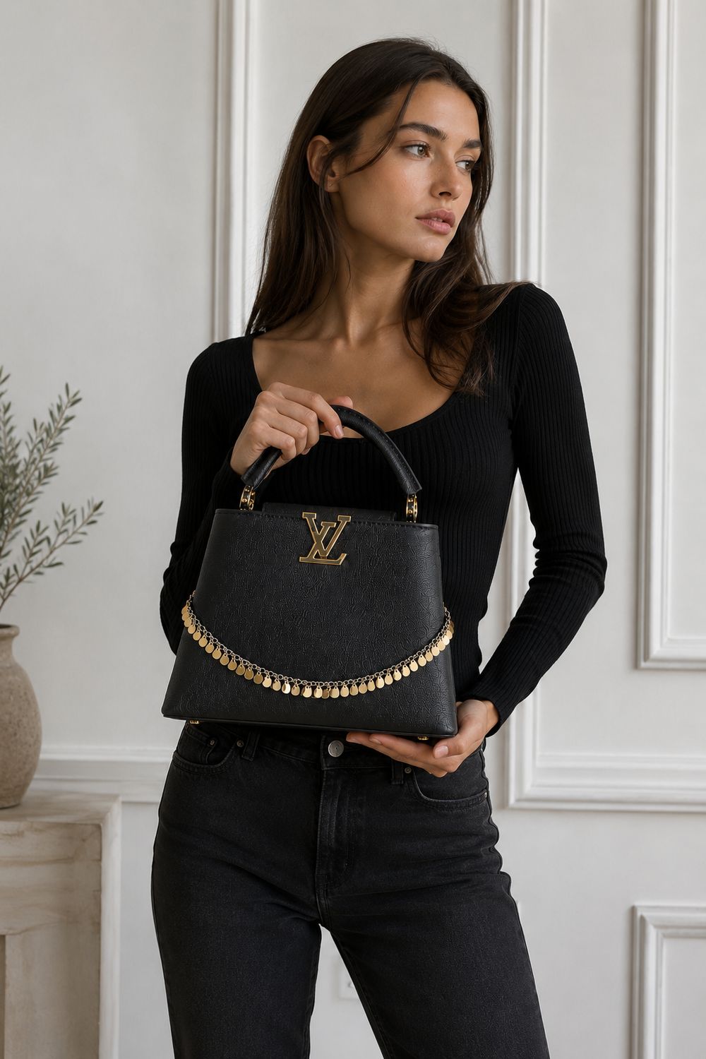 ✨ Western Style Luxe Black Upcycled Handbag ✨