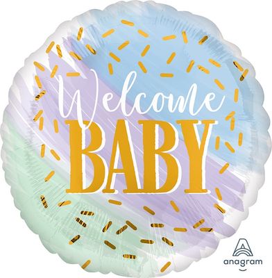 228 18" Watercolor Welcome Baby