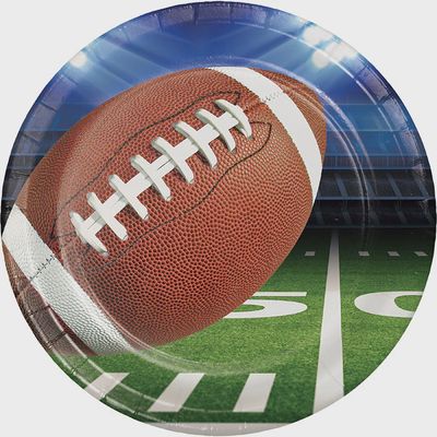 8ct 8.75" Football Party Plate