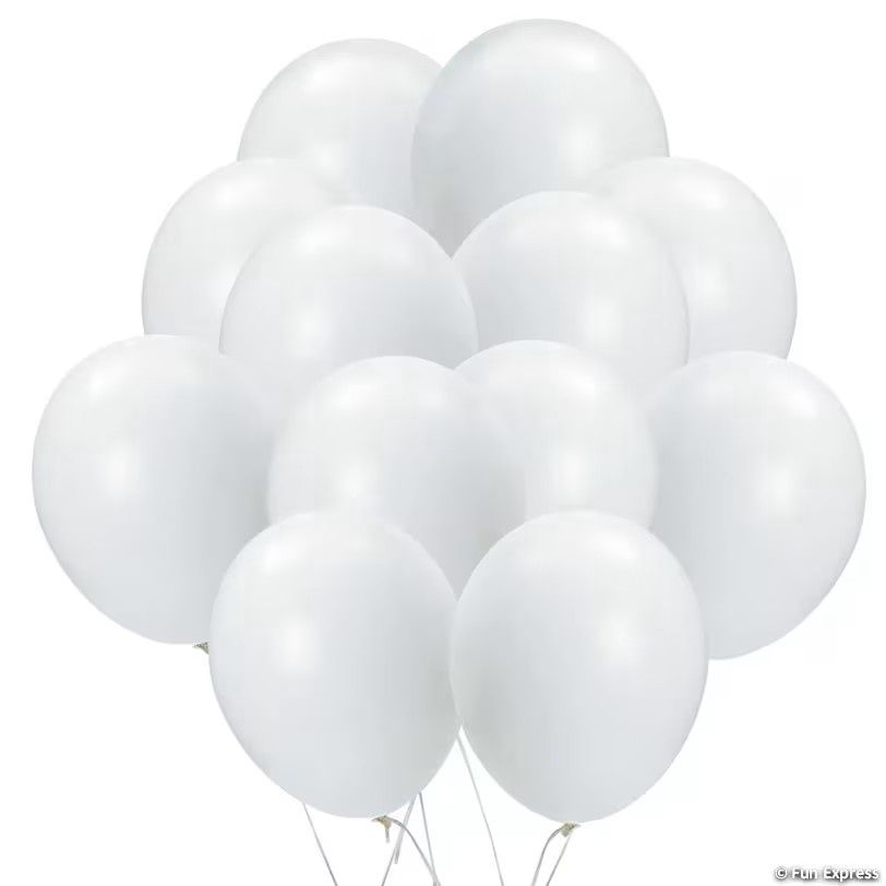 12ct White 11" Latex Balloons