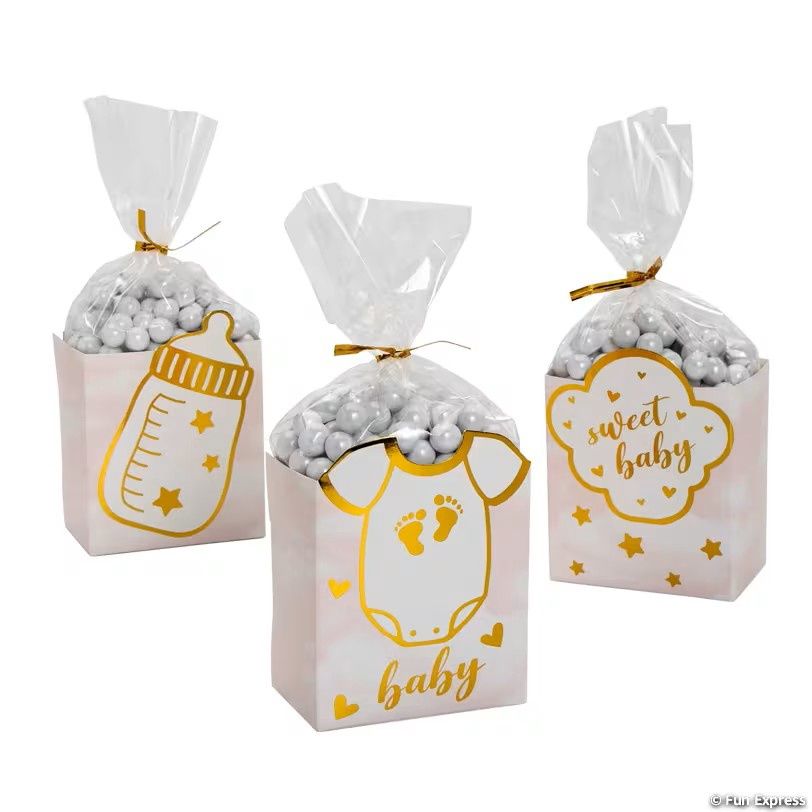 12Ct Pink Baby Shower Treat Container Kit