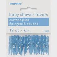 12Ct Baby Blue Clothespin Favors