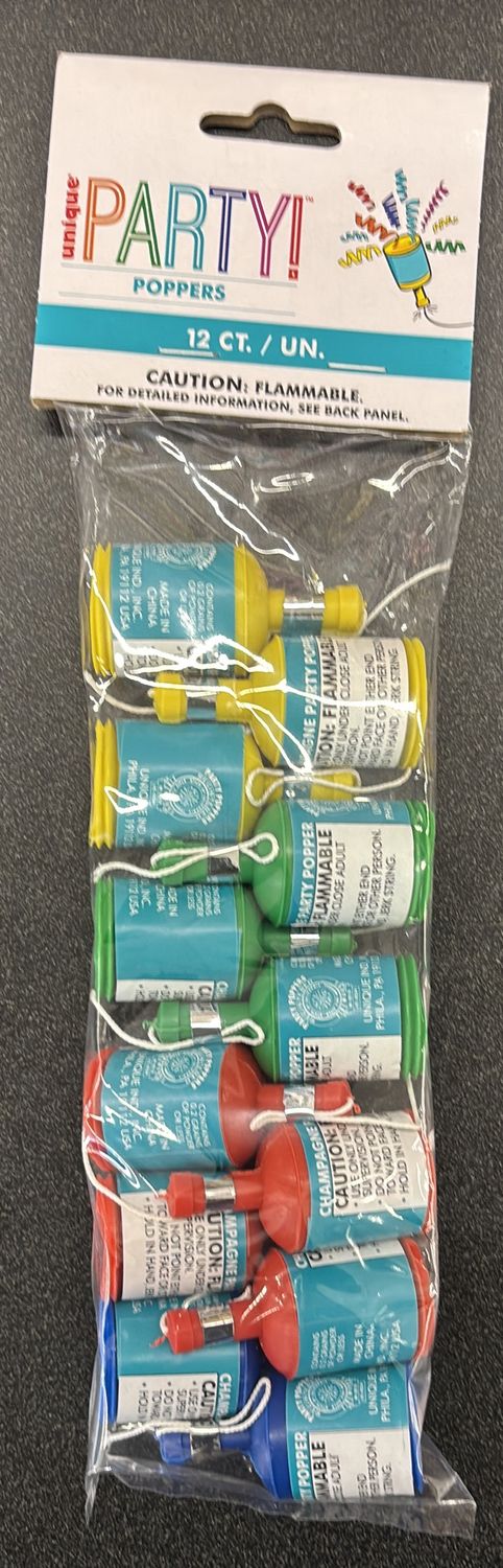 12 PARTY POPPERS