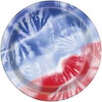 12 PATRIOTIC TIE DYE 9" PLT